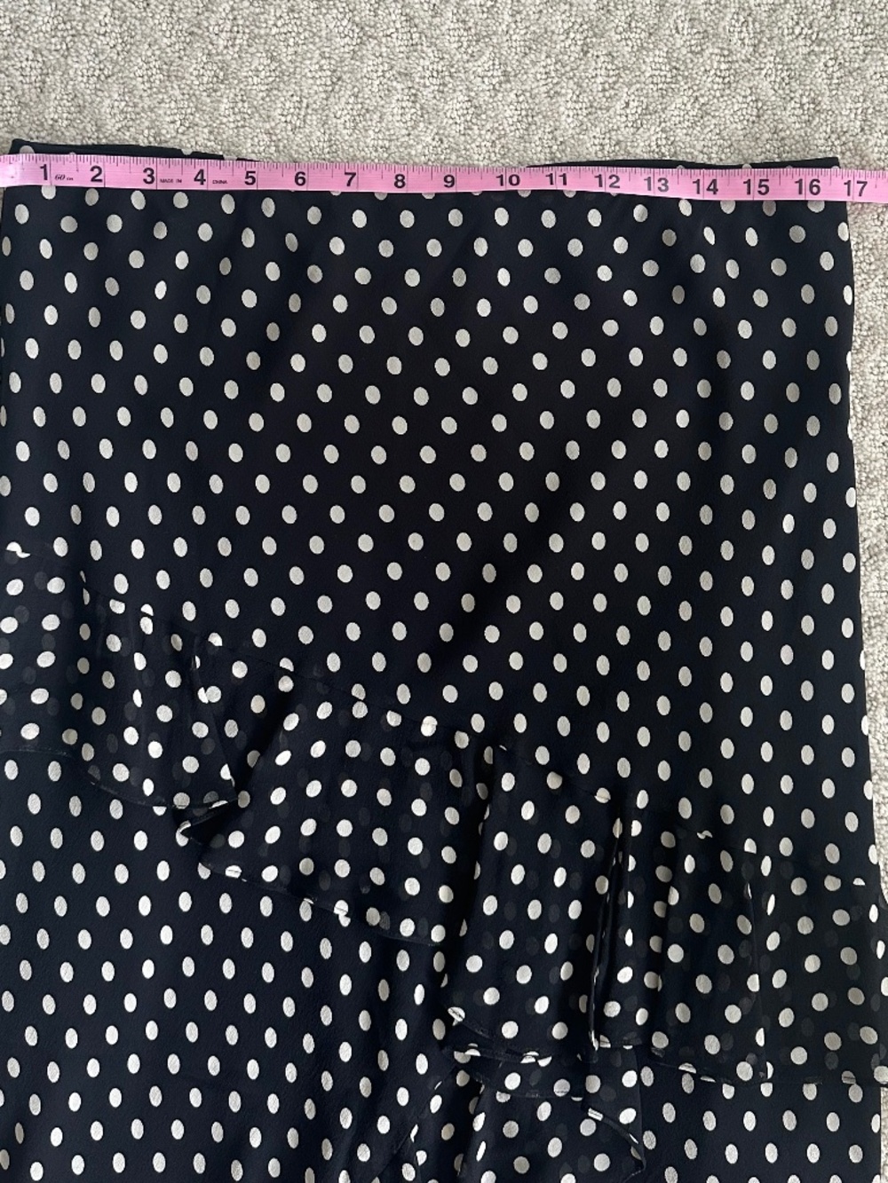 Lauren Ralph Lauren Polka Dot Asymmetric Ruffled Silk Skirt 12 Tiered Classic - Picture 9 of 9